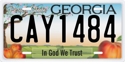 GA license plate CAY1484