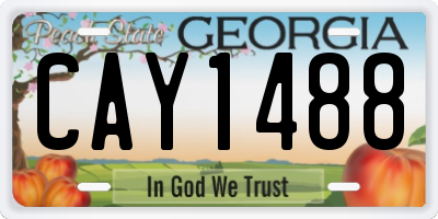GA license plate CAY1488