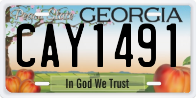 GA license plate CAY1491