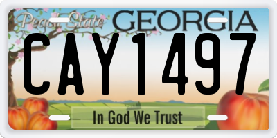 GA license plate CAY1497