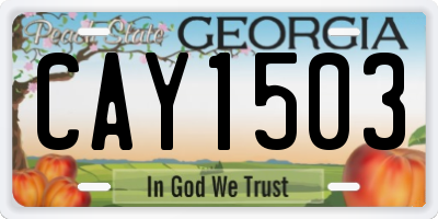 GA license plate CAY1503