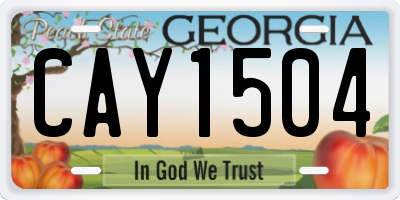 GA license plate CAY1504
