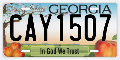 GA license plate CAY1507