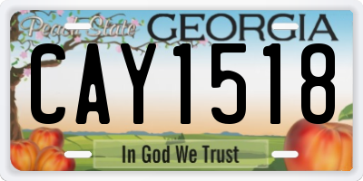 GA license plate CAY1518