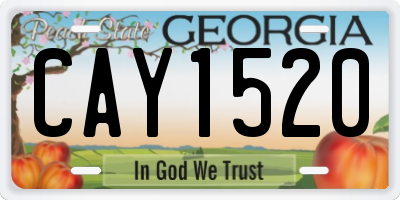 GA license plate CAY1520