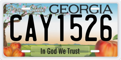 GA license plate CAY1526