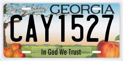 GA license plate CAY1527