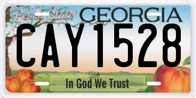 GA license plate CAY1528