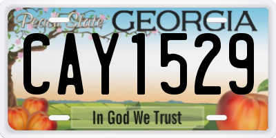 GA license plate CAY1529