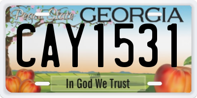 GA license plate CAY1531