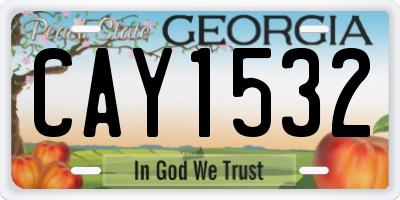GA license plate CAY1532