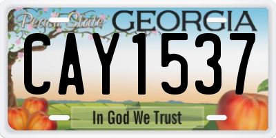 GA license plate CAY1537