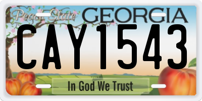 GA license plate CAY1543