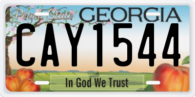 GA license plate CAY1544