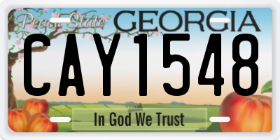 GA license plate CAY1548