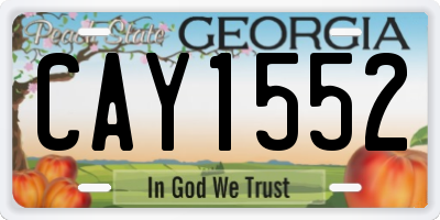 GA license plate CAY1552