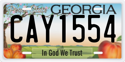 GA license plate CAY1554
