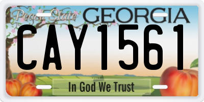 GA license plate CAY1561