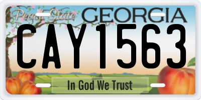 GA license plate CAY1563