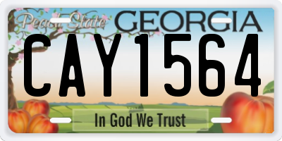 GA license plate CAY1564