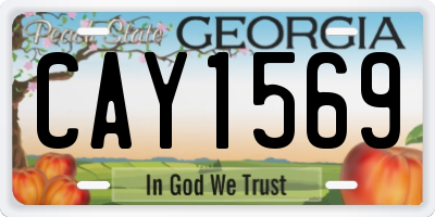 GA license plate CAY1569