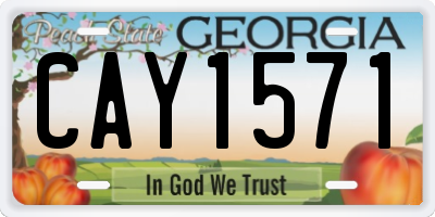 GA license plate CAY1571