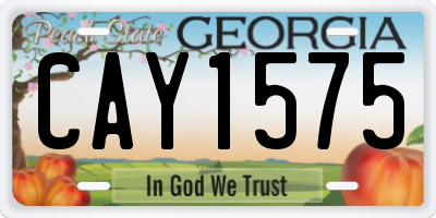 GA license plate CAY1575