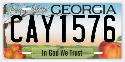 GA license plate CAY1576