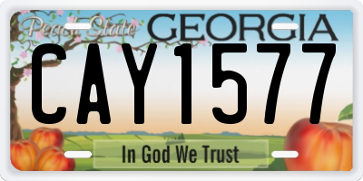 GA license plate CAY1577