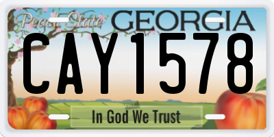 GA license plate CAY1578