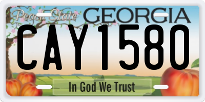 GA license plate CAY1580