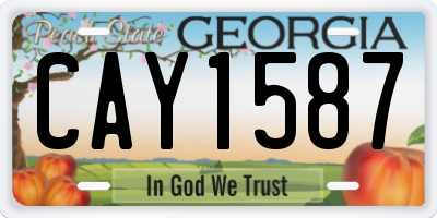 GA license plate CAY1587
