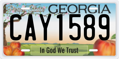 GA license plate CAY1589