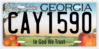 GA license plate CAY1590