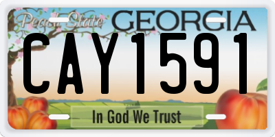 GA license plate CAY1591