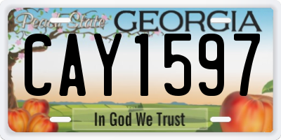 GA license plate CAY1597