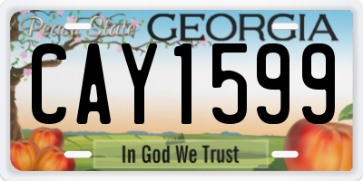 GA license plate CAY1599
