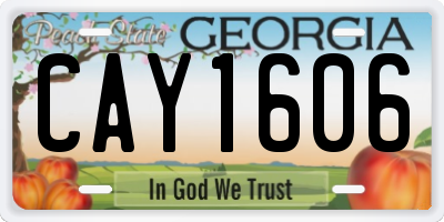 GA license plate CAY1606