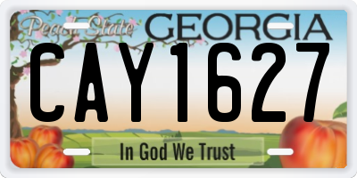 GA license plate CAY1627