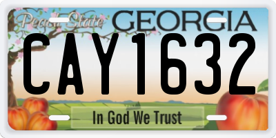 GA license plate CAY1632