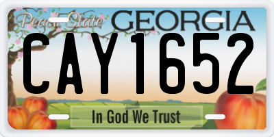 GA license plate CAY1652