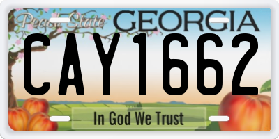 GA license plate CAY1662
