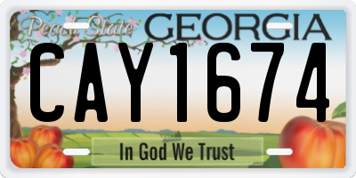 GA license plate CAY1674
