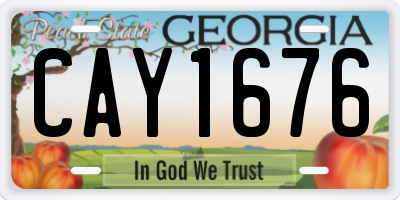 GA license plate CAY1676