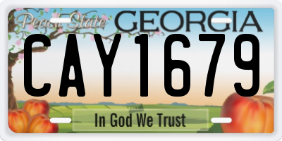 GA license plate CAY1679