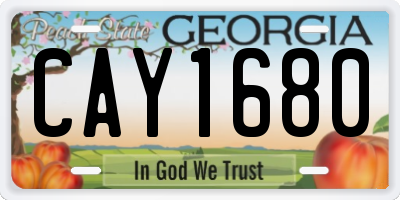 GA license plate CAY1680
