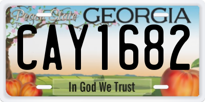 GA license plate CAY1682