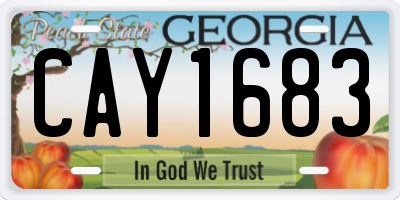 GA license plate CAY1683