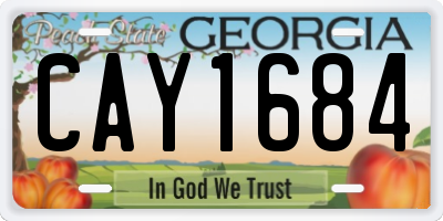 GA license plate CAY1684