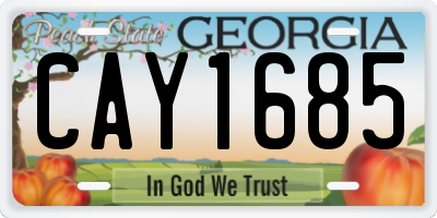 GA license plate CAY1685